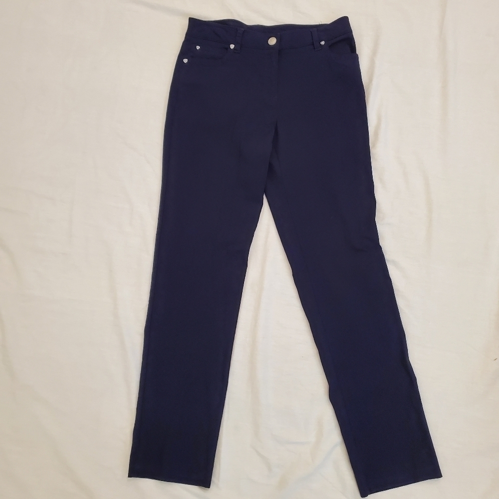 New Directions navy blue stretchy dress pants 30" waist